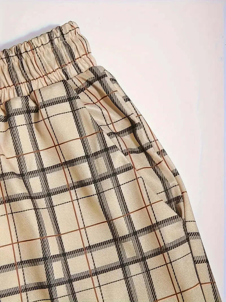 Matthew men's checked outfit set for summer vacation-DESTINY