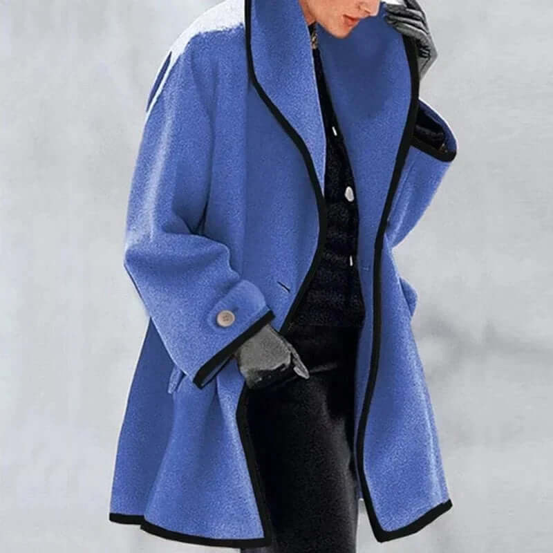 Colour block wool coat-DESTINY