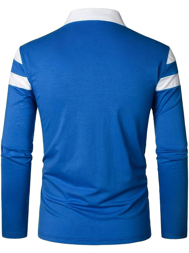 Ethan long sleeve zip polo shirt-DESTINY