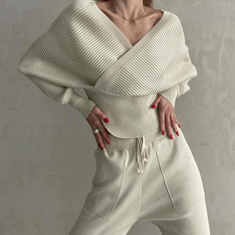 Annika - Knitted jumper two-piece set-DESTINY