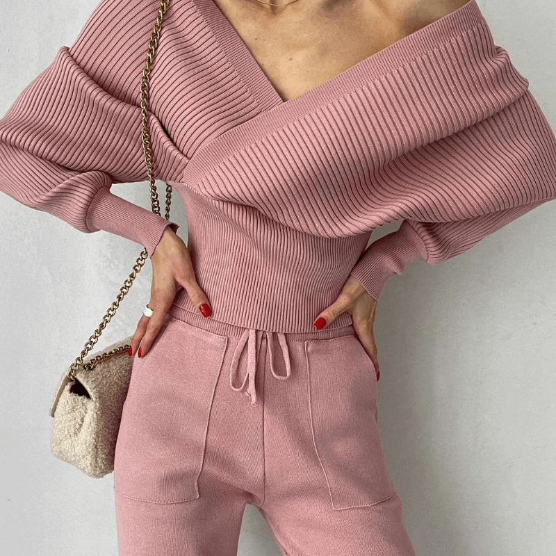 Annika - Knitted jumper two-piece set-DESTINY