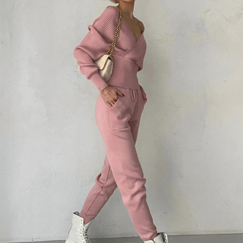 Annika - Knitted jumper two-piece set-DESTINY