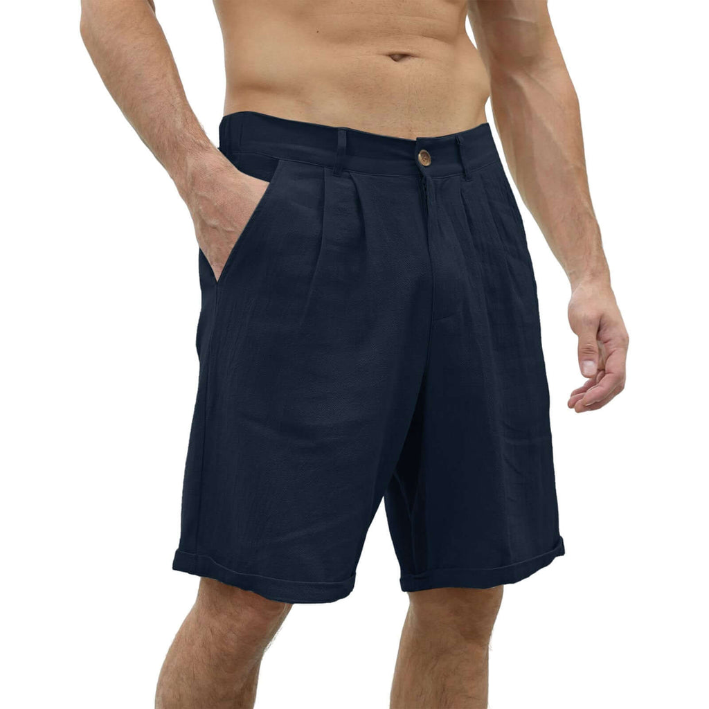 Dimitri - Linen summer shorts for men-DESTINY