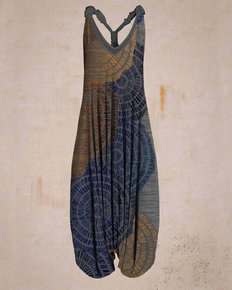 Beach Loose Plus Size Harem Pants Suspender Jumpsuit-DESTINY