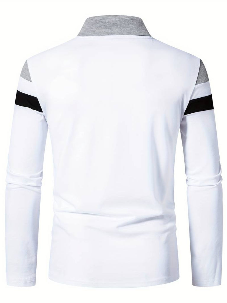 Ethan long sleeve zip polo shirt-DESTINY