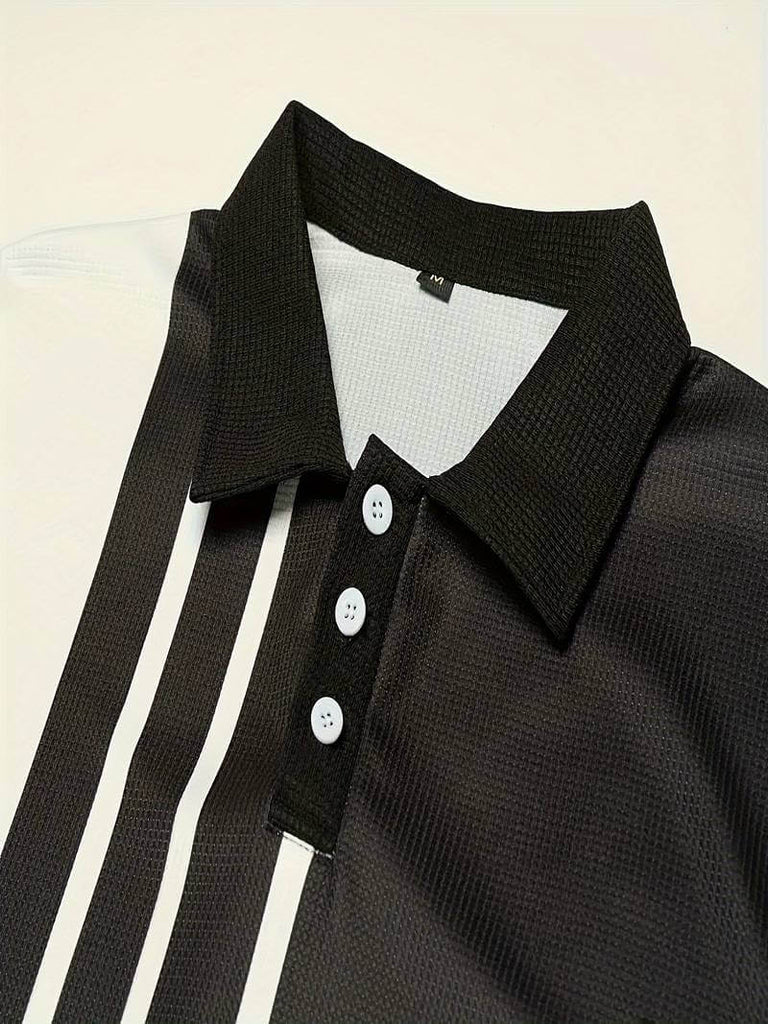 Noah waffle and stripe color block shirt-DESTINY