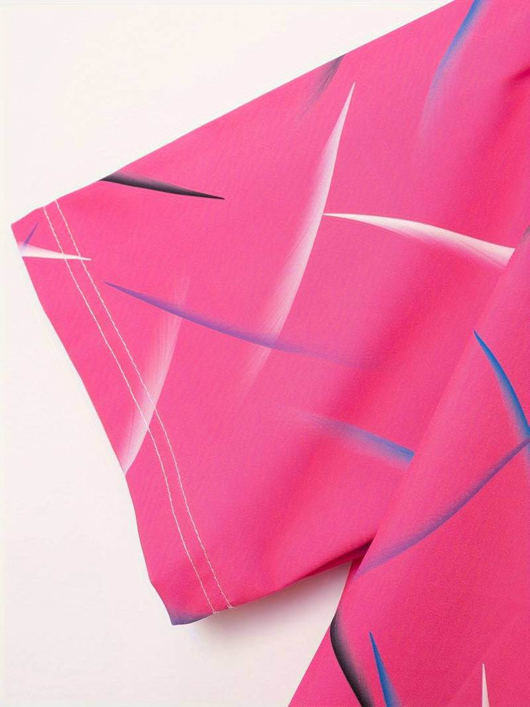 Adam – short-sleeved button-down shirt with a fashionable print-DESTINY