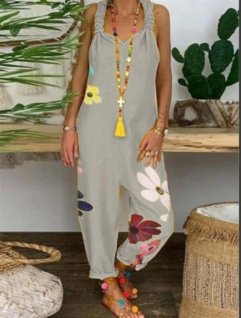 Daily Loose Casual Plus Size Linen Jumpsuit-DESTINY