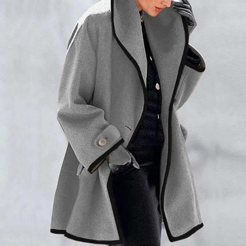 Colour block wool coat-DESTINY