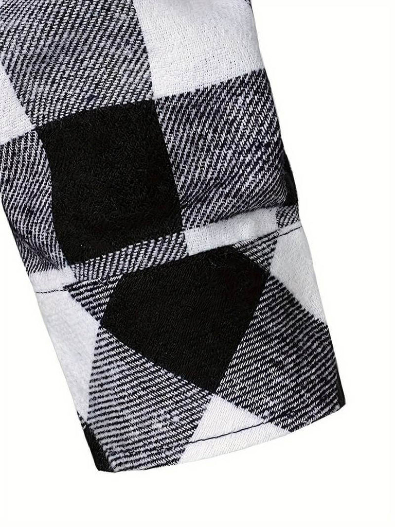 James long sleeve check flannel polo shirt-DESTINY