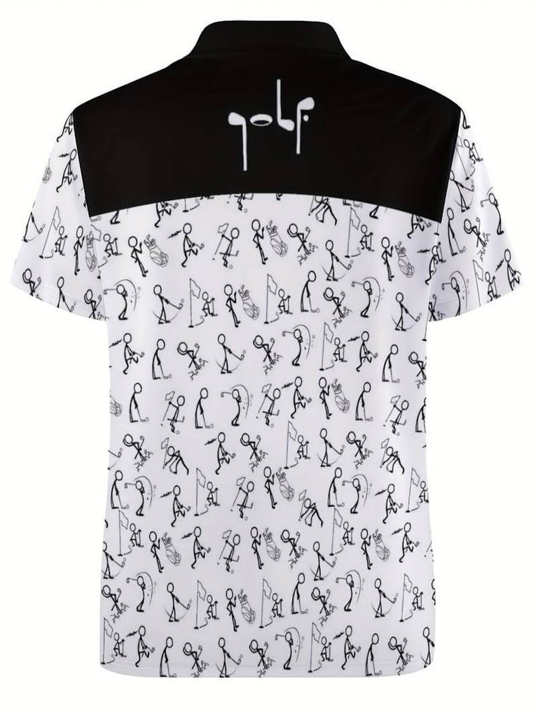 Henry t-shirt with stick figure graphic print-DESTINY