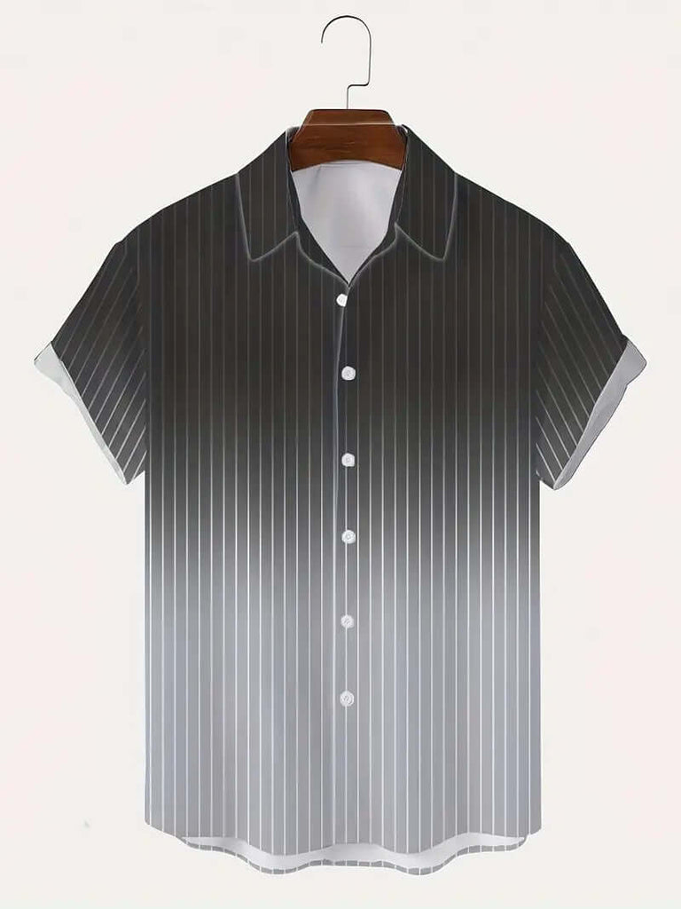 Christopher men's short sleeve gradient striped button down shirt for spring/summer-DESTINY