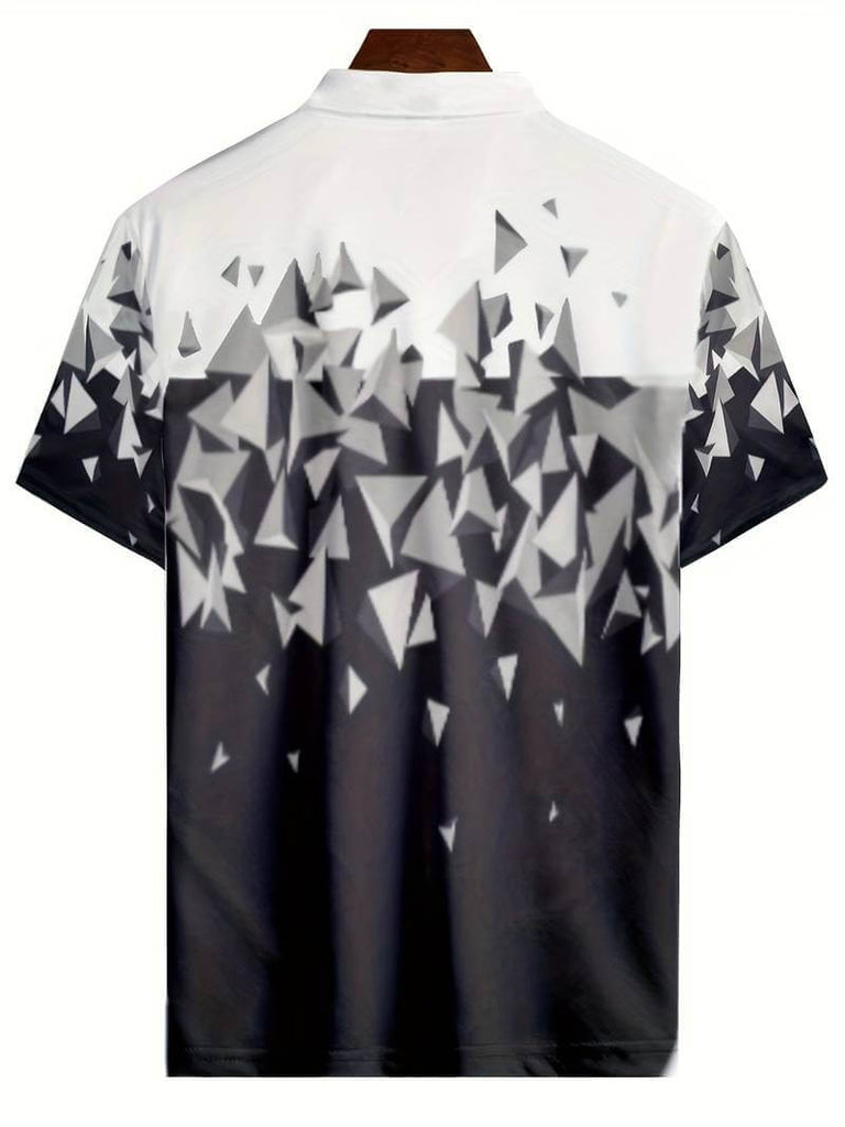 Edward geometric color block shirt for men-DESTINY