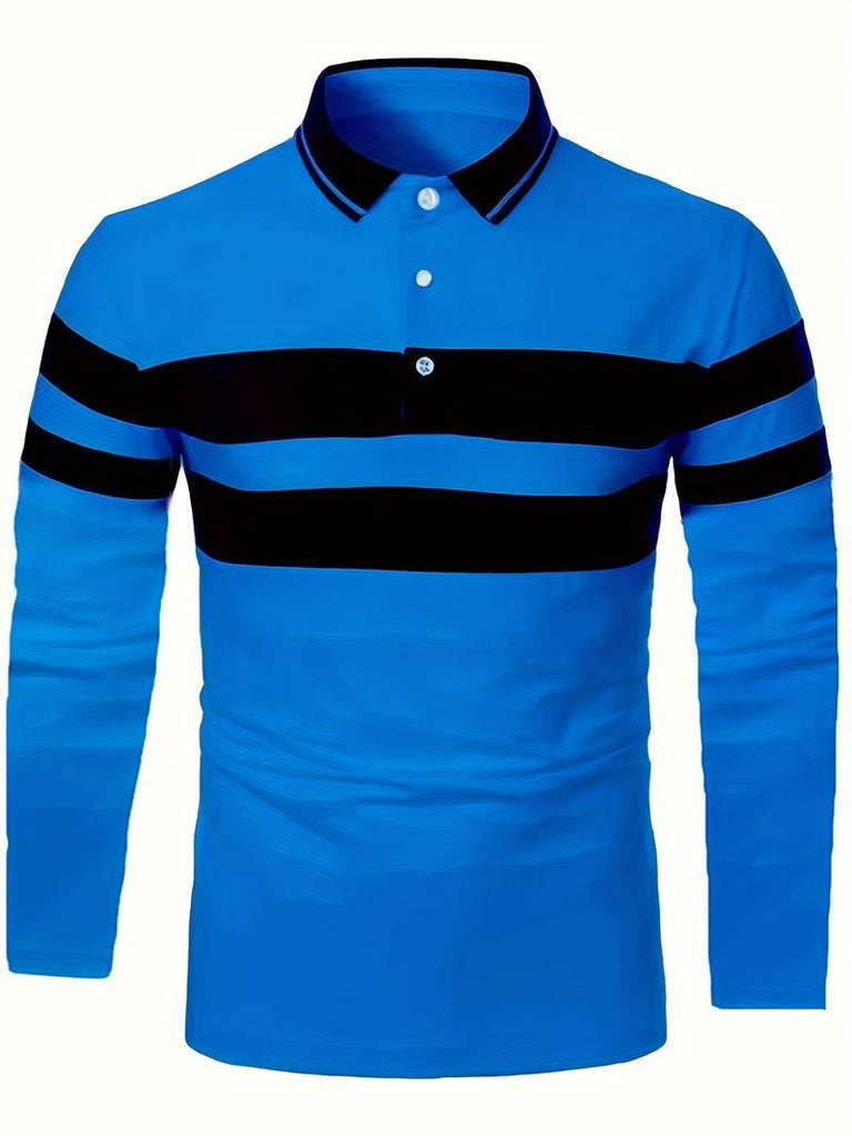 Christopher – casual color block long sleeve shirt-DESTINY