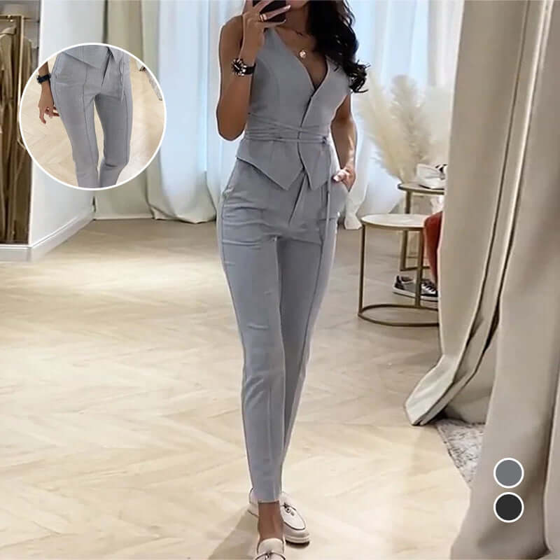 Garnet™ | Glamorous vest & pants set-DESTINY