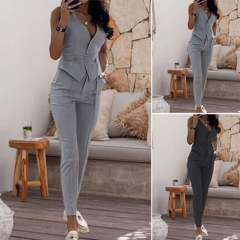 Garnet™ | Glamorous vest & pants set-DESTINY