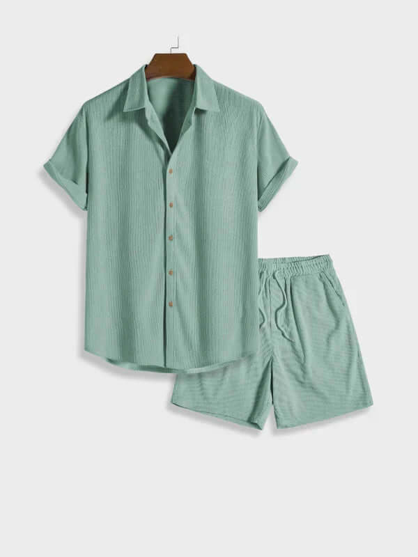 Corduroy summer set with buttons-DESTINY