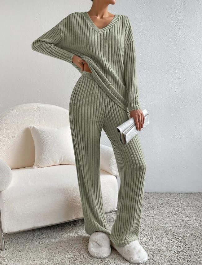 Lucia™ - Knitted trousers and jumper for women-DESTINY