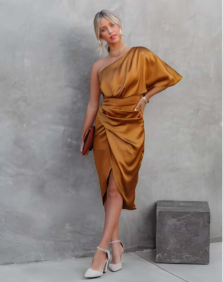Allegra - Elegant silk party dress-DESTINY