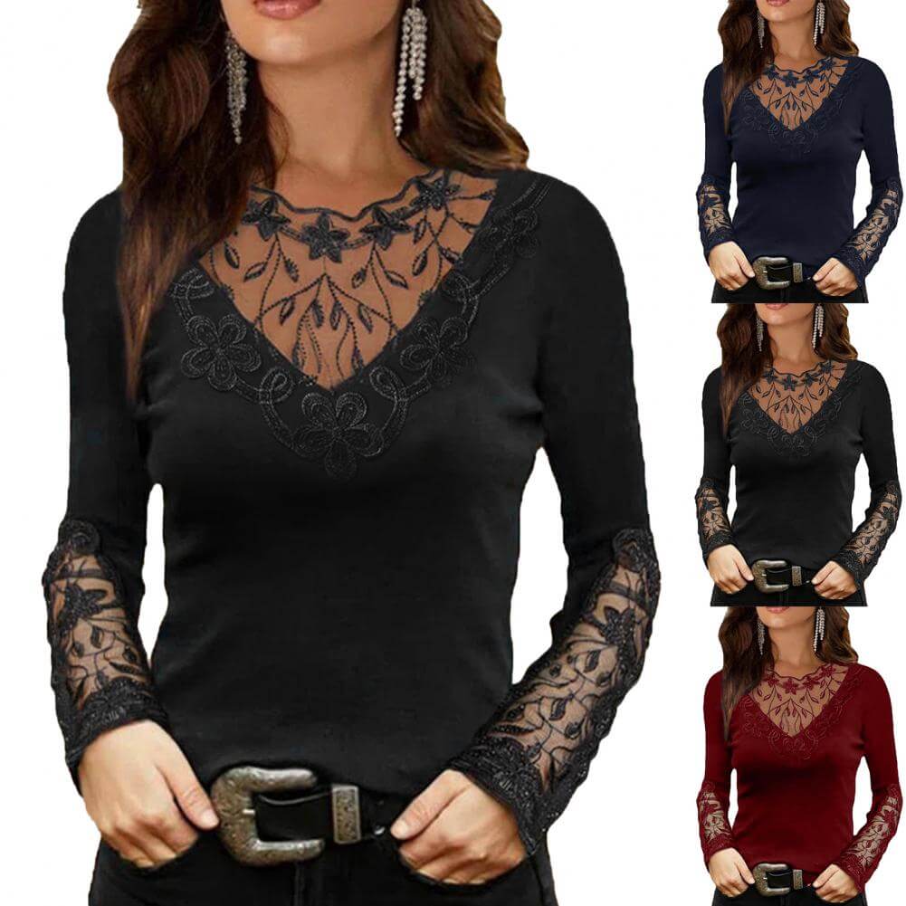 Ketty™ | V-neck Lace Blouse-DESTINY