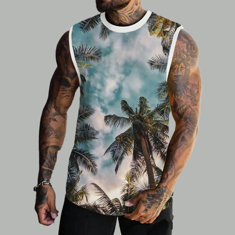 MEN'S BASIC PRINTED ROUND NECK VEST 94009881YM-DESTINY