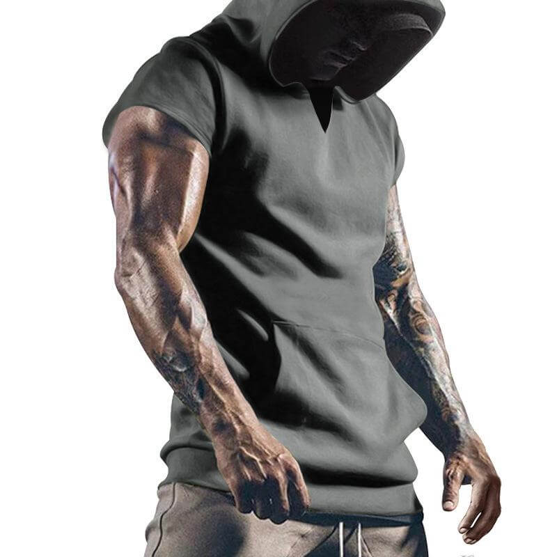 Men's Loose Casual Hoodie Sports Short Sleeve T-Shirt 01323485YM-DESTINY