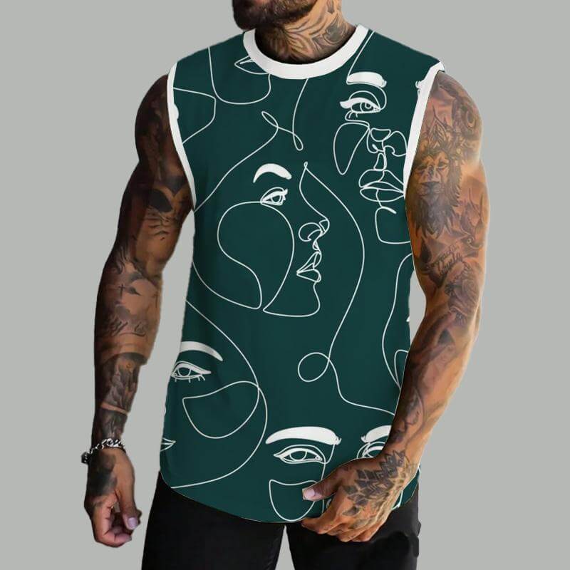 MEN'S BASIC PRINTED ROUND NECK VEST 80717360YM-DESTINY