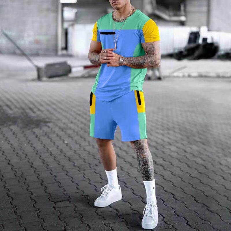 Men's Stitching Color Contrast Sports Suit 51108111L-DESTINY