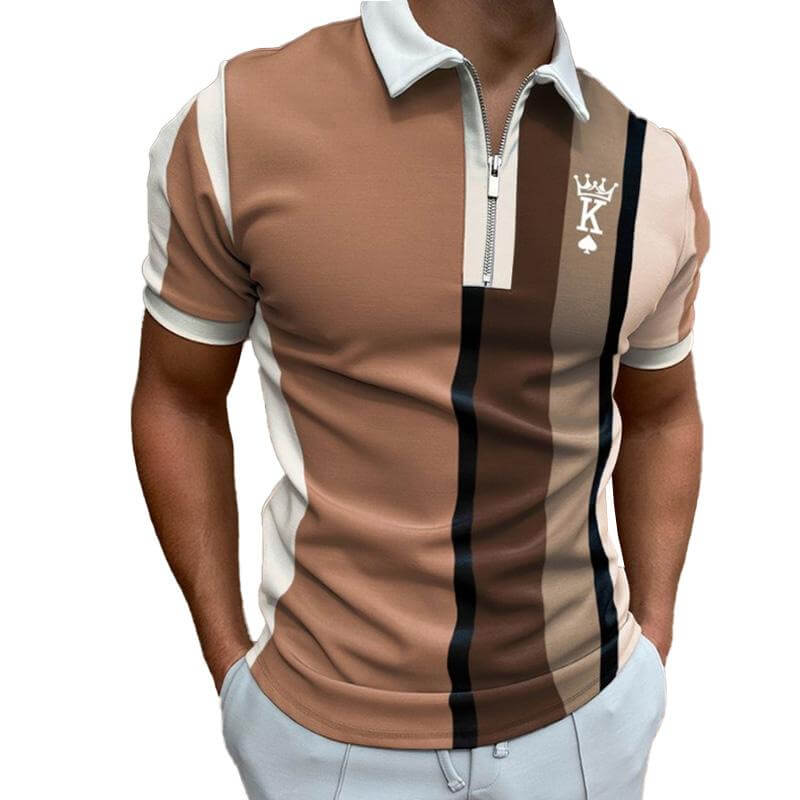Men's Lapel Short Sleeve Casual POLO Shirt 29198713YM-DESTINY