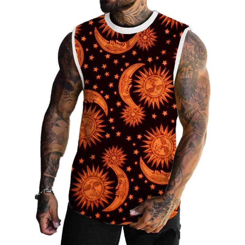 MEN'S BASIC PRINTED ROUND NECK VEST 61600182YM-DESTINY