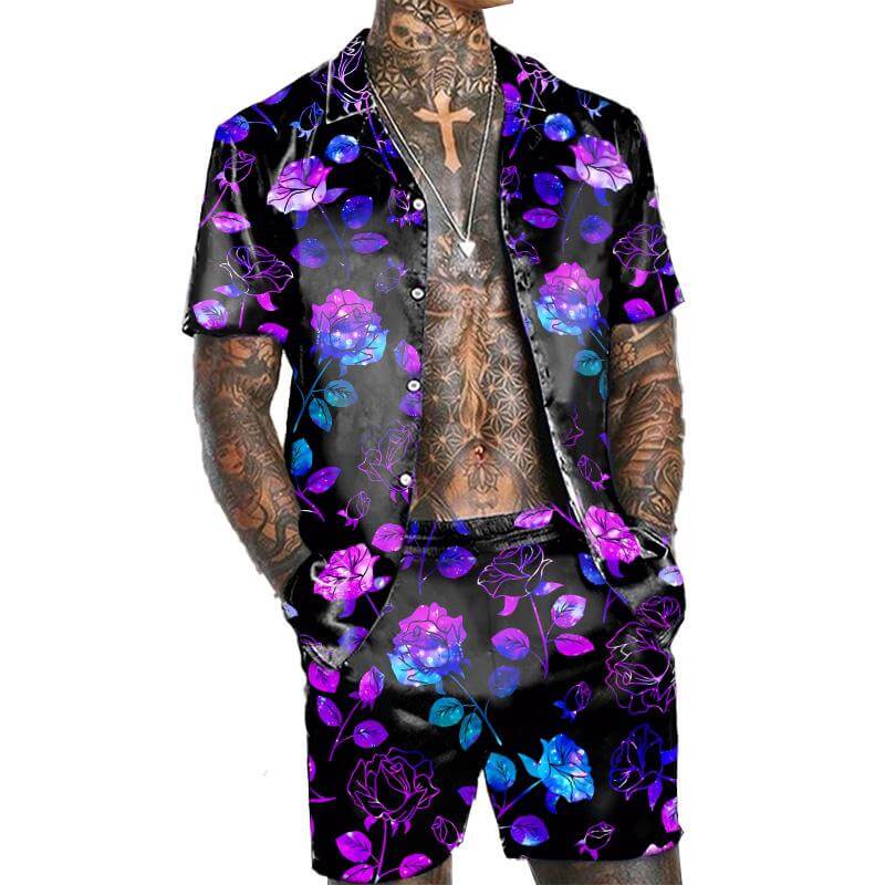 MEN'S SHORT SLEEVE SHIRT BEACH SUIT 57201225YM-DESTINY