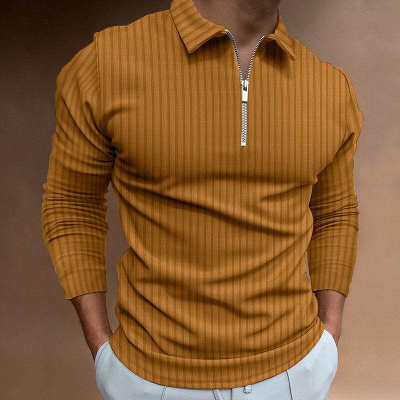 Men's Long Sleeve Striped Polo Shirt 29606050L-DESTINY