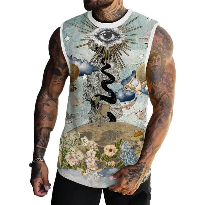MEN'S BASIC PRINTED ROUND NECK VEST 89900662YM-DESTINY