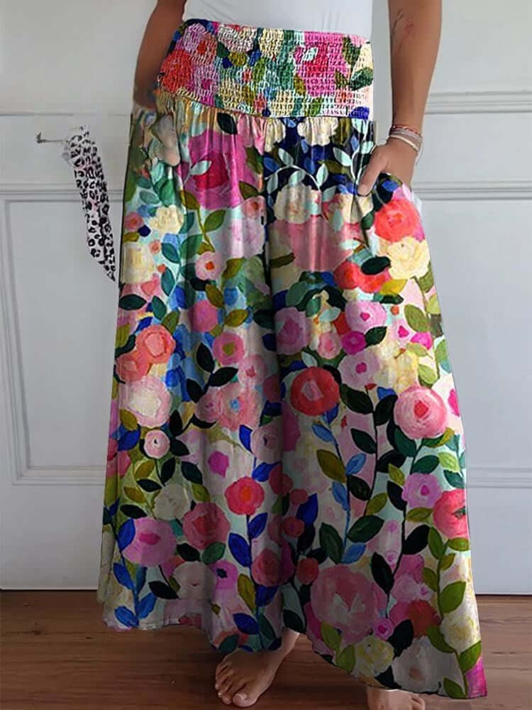 Wide cotton trousers for women-DESTINY