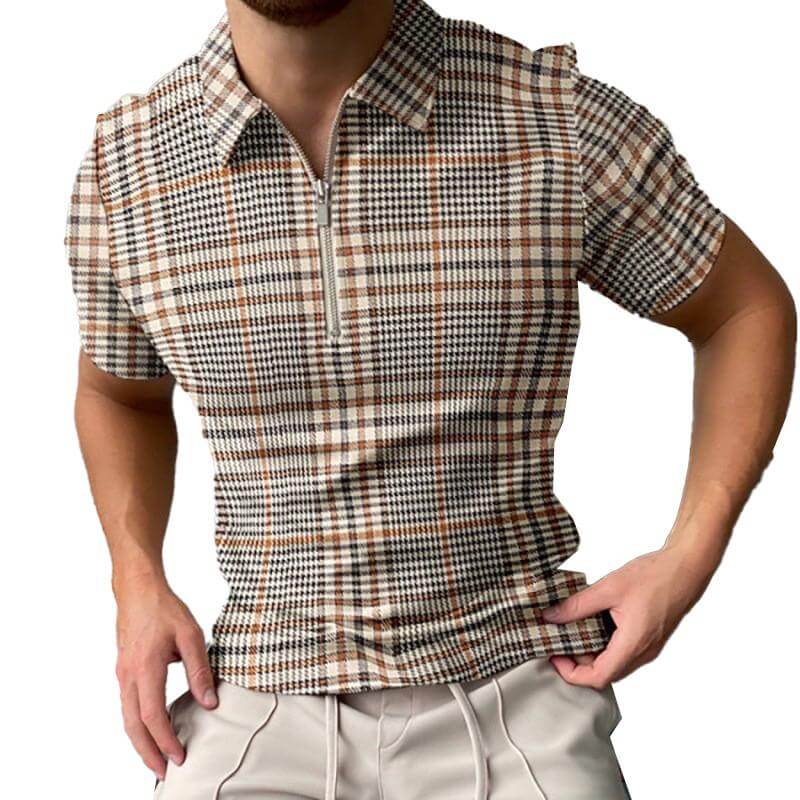 Men's Color Block Short Sleeve Polo Shirt 79501656YM-DESTINY