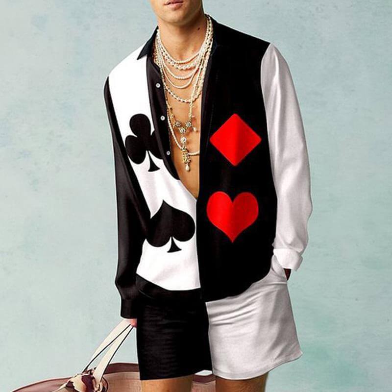 MEN'S SHIRT SHORTS SUIT 83066544YM-DESTINY