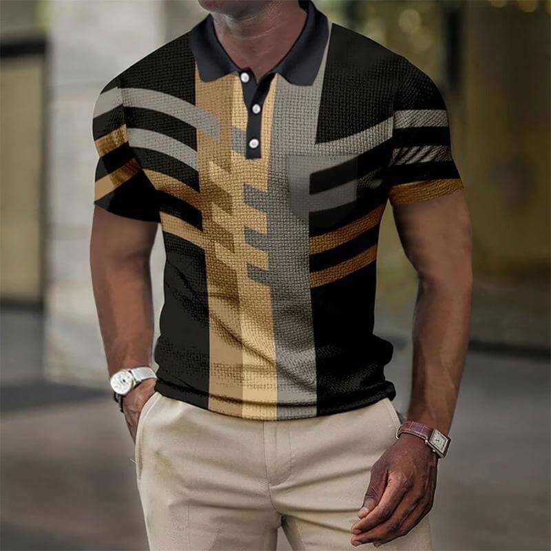 Men's Casual Short Sleeve Polo Shirt 55527466YM-DESTINY