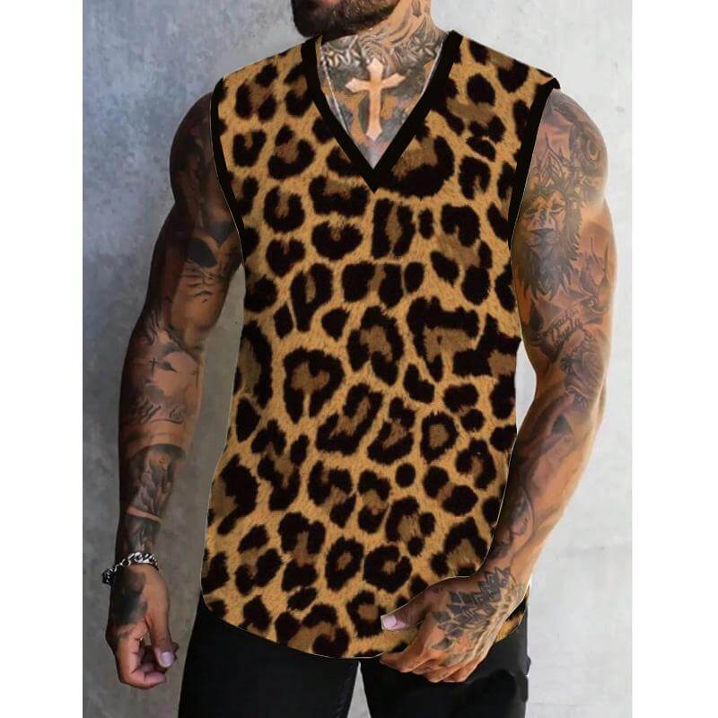 Men's Spring/Summer Printed Regular Fit Crew Neck Vest 01826548YM-DESTINY