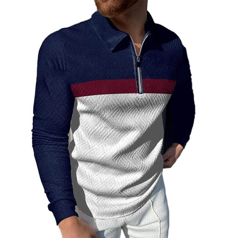 Men's Casual Long Sleeve Polo Shirt 86025426YM-DESTINY