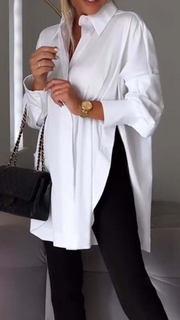 Juliana | Elegant Shirt with Lapel Opening-DESTINY