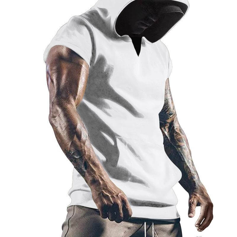 Men's Loose Casual Hoodie Sports Short Sleeve T-Shirt 01323485YM-DESTINY
