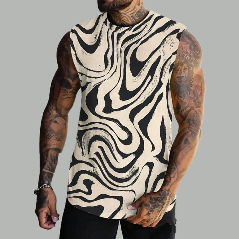 MEN'S BASIC PRINTED ROUND NECK VEST 23087188YM-DESTINY