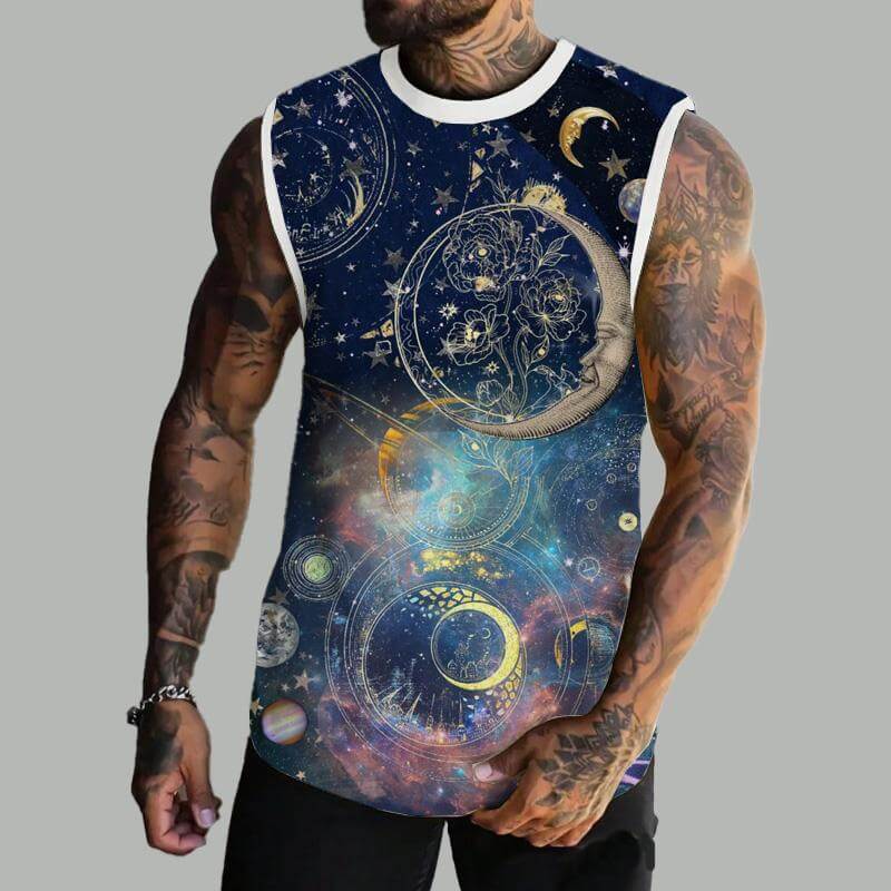 MEN'S BASIC PRINTED ROUND NECK VEST 79253216YM-DESTINY