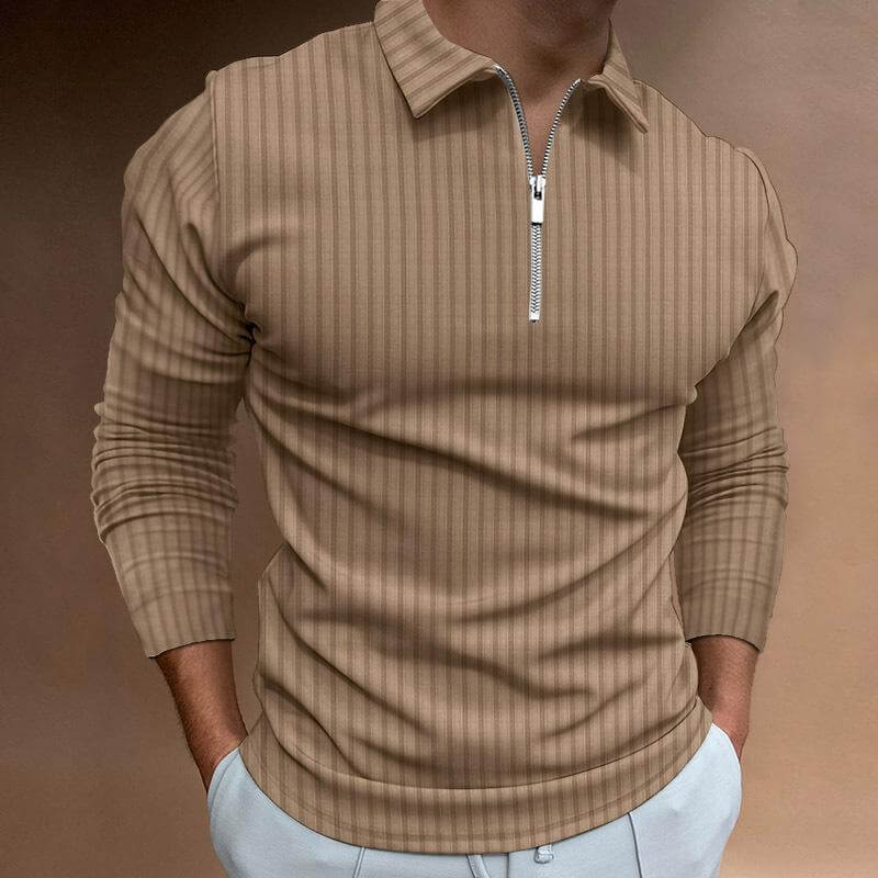Men's Long Sleeve Striped Polo Shirt 29606050L-DESTINY