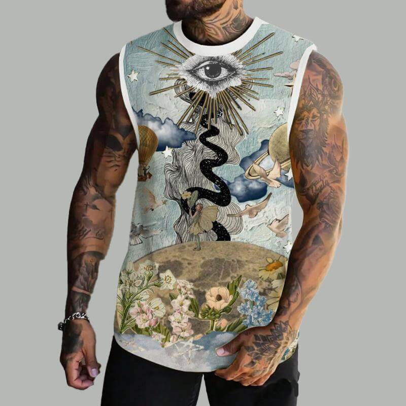 MEN'S BASIC PRINTED ROUND NECK VEST 89900662YM-DESTINY