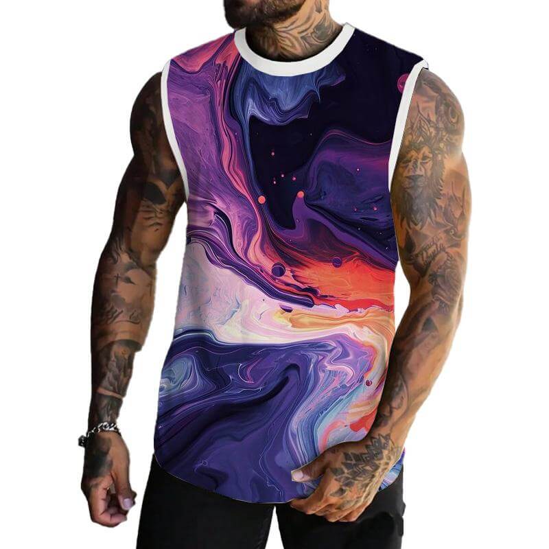 MEN'S BASIC PRINTED ROUND NECK VEST 48680953YM-DESTINY