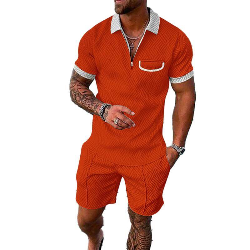 Men's Lapel Short Sleeve Shorts Set 15618236YM-DESTINY