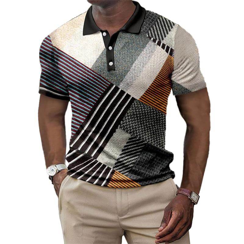 Men's Casual Short Sleeve Polo Shirt 58032178YM-DESTINY