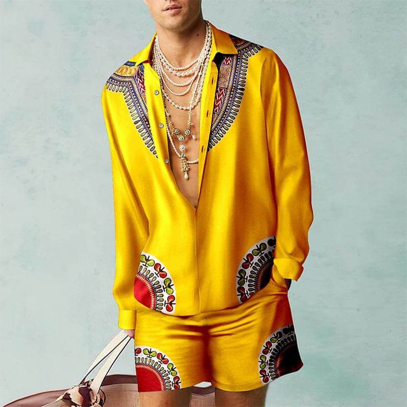 MEN'S SHIRT SHORTS SUIT 57892128YM-DESTINY