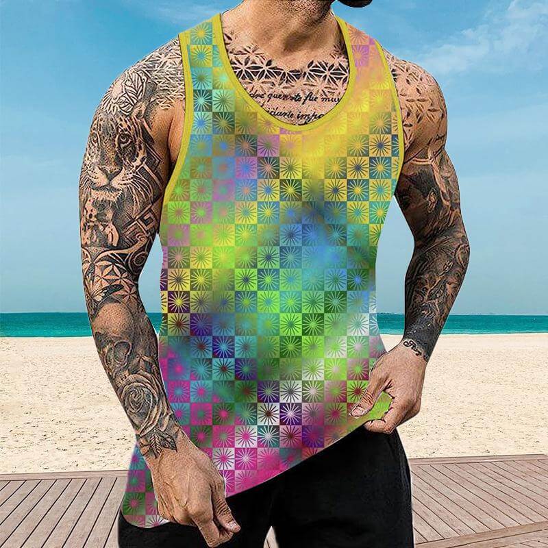 Men's Cyberpunk Muscle Casual Fit Tank 93903209YY-DESTINY